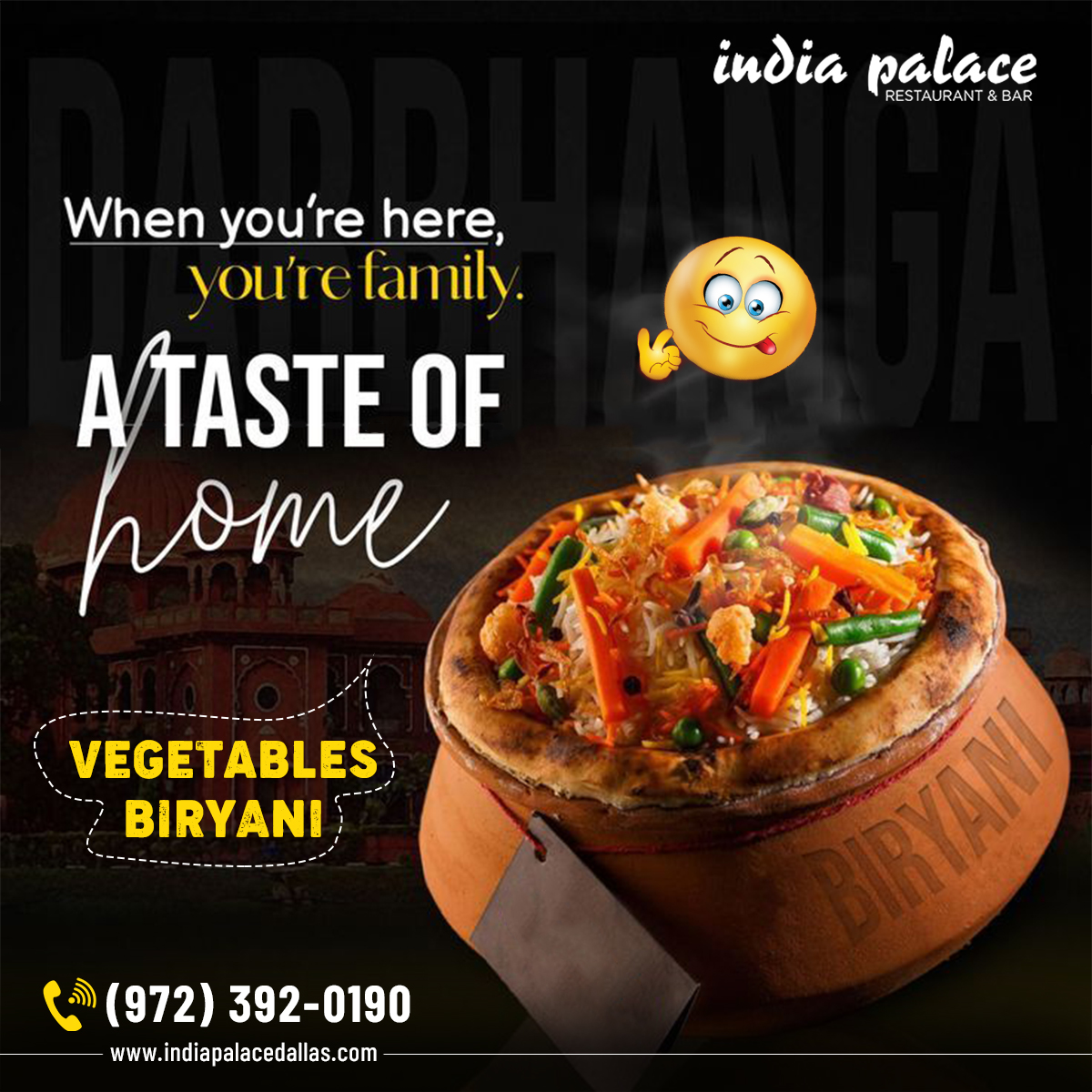 Try Hot Vegetable Biryani In Dallas!